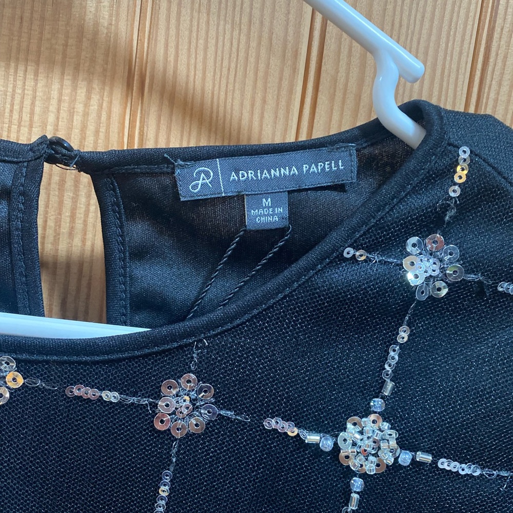 NWT Elegant Silk and Beaded Top. - Picture 3 of 8